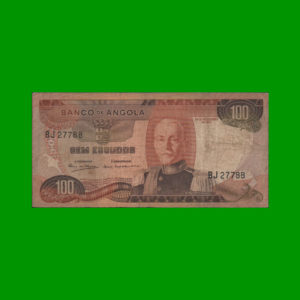 BILLETE
  DE ANGOLA 100 ESCUDOS, PICK 101, ESTADO BUENO.-