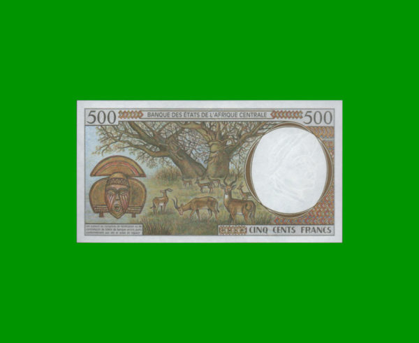 BILLETE DE
  AFRICA CENTRAL CHAD 500 FRANCOS, PICK 601Pb, ESTADO SIN CIRCULAR.- - Imagen 2