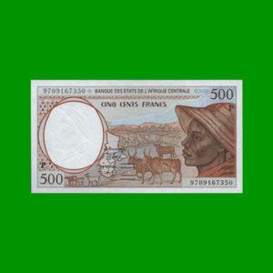 BILLETE DE
  AFRICA CENTRAL CHAD 500 FRANCOS, PICK 601Pb, ESTADO SIN CIRCULAR.-