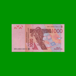 BILLETE DE
  AFRICA DEL OESTE BENIN 1000 FRANCOS, PICK 375B, ESTADO SIN CIRCULAR.-