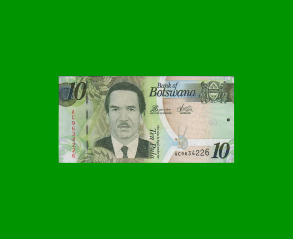 BILLETE DE
  BOTSWANA 10 PULA, PICK 30, ESTADO SIN CIRCULAR.-