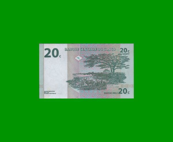 BILLETE DE
  CONGO 20 FRANCOS, PICK 83, ESTADO SIN CIRCULAR.- - Imagen 2