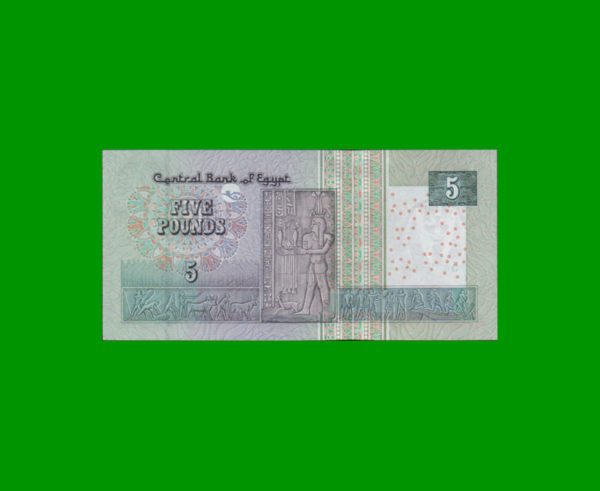 BILLETE DE
  EGIPTO 5,00 POUNDS, PICK 64, ESTADO SIN CIRCULAR.- - Imagen 2