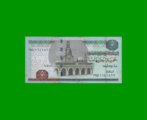 BILLETE DE
  EGIPTO 5,00 POUNDS, PICK 64, ESTADO SIN CIRCULAR.-