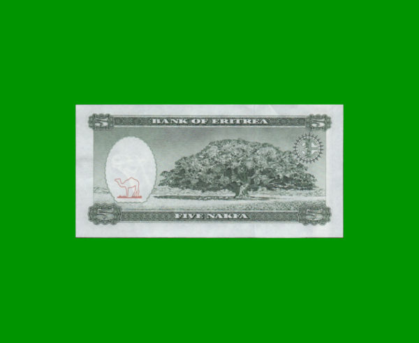 BILLETE DE
  ERITREA 5,00 NAKFA, PICK 2, ESTADO SIN CIRCULAR.- - Imagen 2