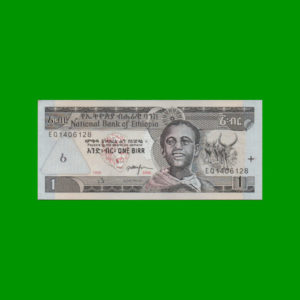 BILLETE DE
  ETIOPIA 1,00 BIRR, PICK 46d, ESTADO SIN CIRCULAR.-
