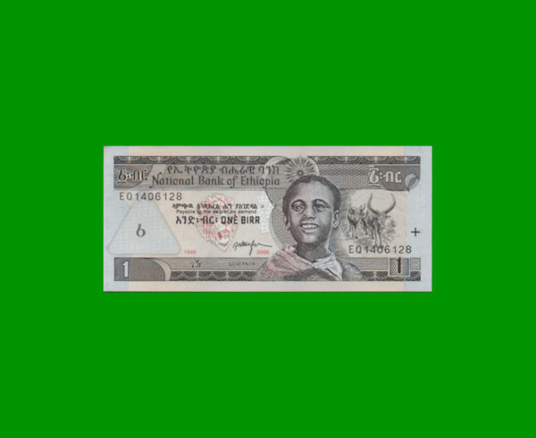 BILLETE DE
  ETIOPIA 1,00 BIRR, PICK 46d, ESTADO SIN CIRCULAR.-