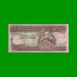 BILLETE DE
  ETIOPIA 10,00 BIRR, PICK 48, ESTADO SIN CIRCULAR.-