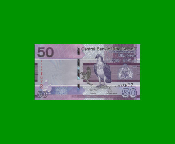 BILLETE DE
  GAMBIA 50,00 DALASIS, PICK NEW, ESTADO SIN CIRCULAR.-