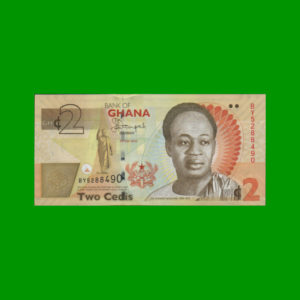 BILLETE DE
GHANA 2,00 CEDIS, PICK 37Ad, ESTADO SIN CIRCULAR.-