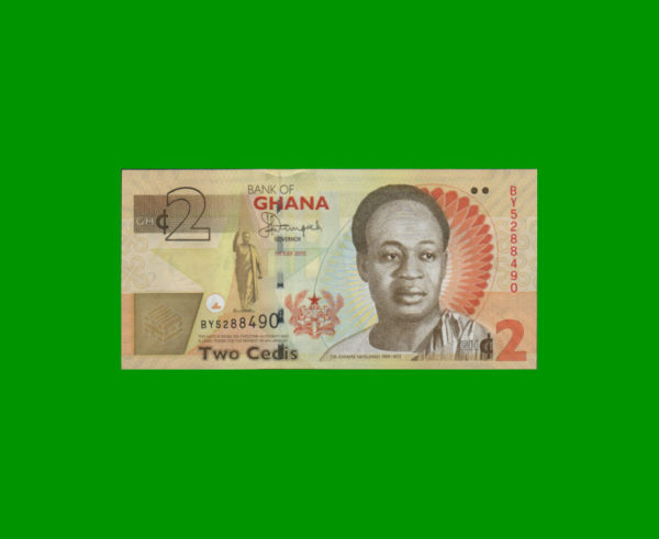 BILLETE DE
  GHANA 2,00 CEDIS, PICK 37Ad, ESTADO SIN CIRCULAR.-