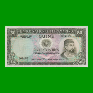 BILLETE DE
  GUINEA PORTUGUESA 50,00 ESCUDOS, PICK 44, ESTADO SIN CIRCULAR.-