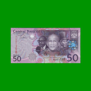 BILLETE DE
  LESOTHO 50,00 MALOTI, PICK 23b, ESTADO SIN CIRCULAR.-
