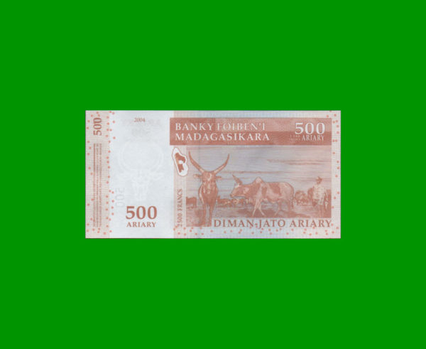 BILLETE DE
  MADAGASCAR 500,00 ARIARY, PICK 88, ESTADO SIN CIRCULAR.- - Imagen 2