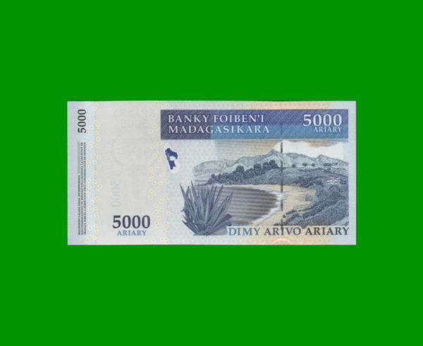 BILLETE DE
  MADAGASCAR 5.000,00 ARIARY, PICK 94, ESTADO SIN CIRCULAR.- - Imagen 2
