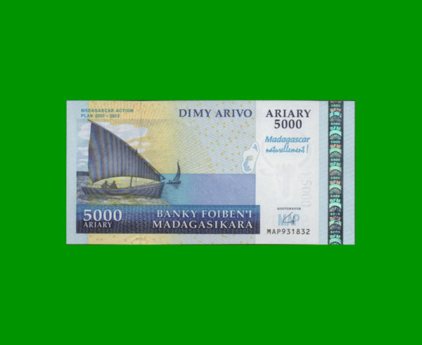 BILLETE DE
  MADAGASCAR 5.000,00 ARIARY, PICK 94, ESTADO SIN CIRCULAR.-