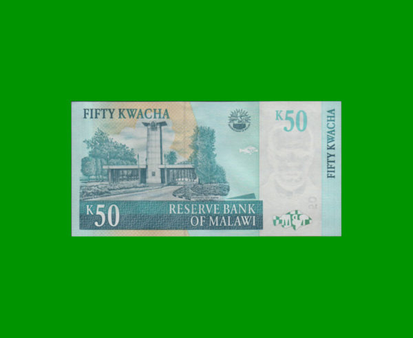 BILLETE DE
  MALAWI 50,00 KWACHA, PICK 53d, ESTADO SIN CIRCULAR.- - Imagen 2