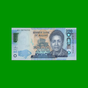 BILLETE DE
  MALAWI 200,00 KWACHA, PICK NEW, ESTADO SIN CIRCULAR.-