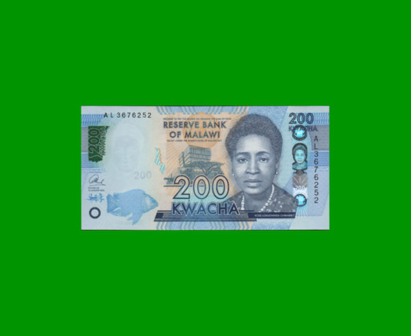 BILLETE DE
  MALAWI 200,00 KWACHA, PICK NEW, ESTADO SIN CIRCULAR.-