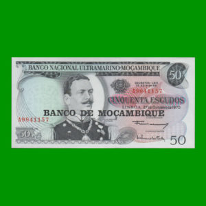 BILLETE DE
  MOZAMBIQUE 50,00 ESCUDOS, RESELLO BANCO DE MOZAMBIQUE, PICK 116, ESTADO SIN
  CIRCULAR.-