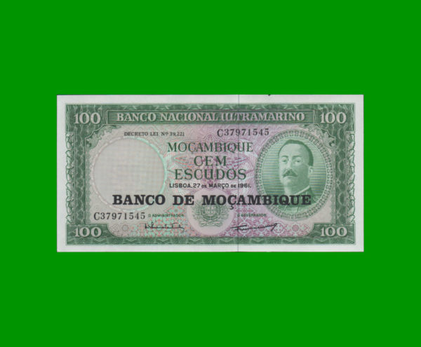 BILLETE DE
  MOZAMBIQUE 100,00 ESCUDOS, RESELLO BANCO DE MOZAMBIQUE, PICK 117, ESTADO SIN
  CIRCULAR.-