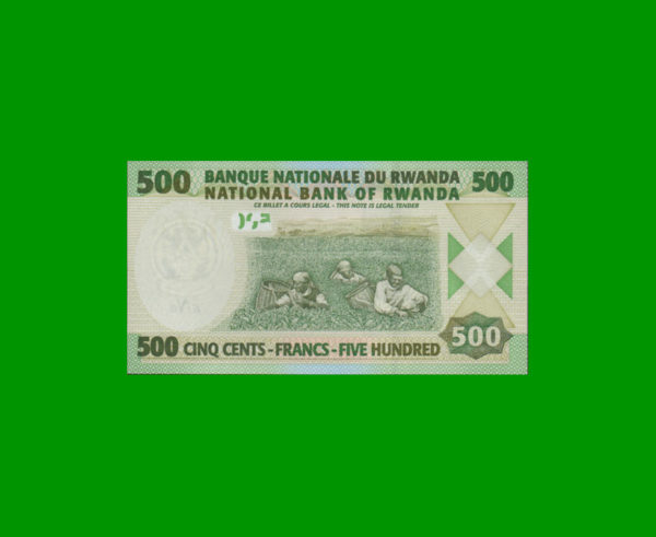 BILLETE DE
  RWANDA 500,00 FRANCOS, PICK 30, ESTADO SIN CIRCULAR.- - Imagen 2
