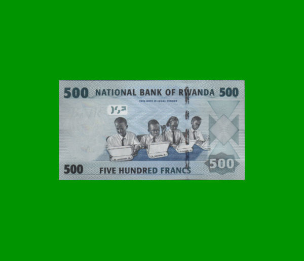 BILLETE DE
  RWANDA 500,00 FRANCOS, PICK 38, ESTADO SIN CIRCULAR.- - Imagen 2