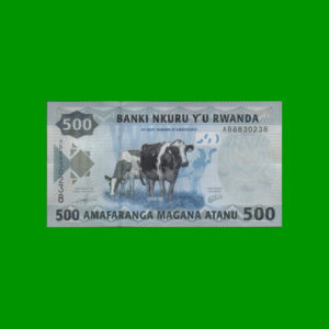 BILLETE DE
  RWANDA 500,00 FRANCOS, PICK 38, ESTADO SIN CIRCULAR.-