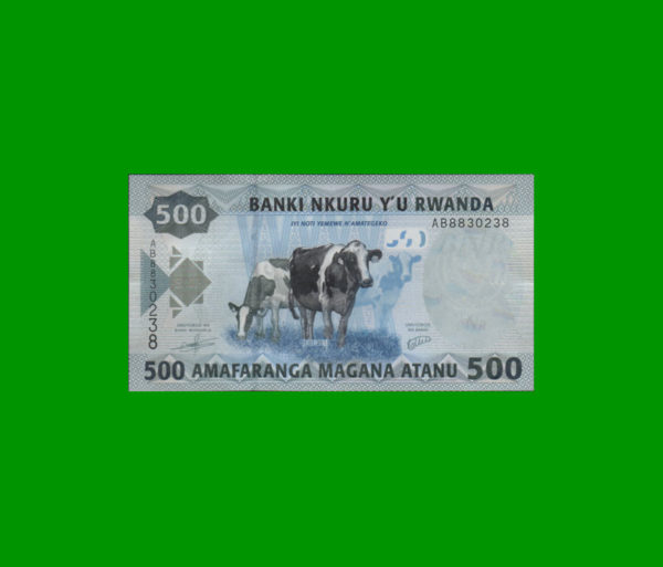 BILLETE DE
  RWANDA 500,00 FRANCOS, PICK 38, ESTADO SIN CIRCULAR.-