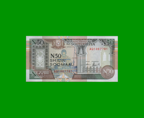 BILLETE DE
  SOMALIA 50,00 SHILLINGS, PICK R2, ESTADO SIN CIRCULAR.-