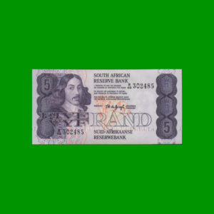 BILLETE DE
  SUDAFRICA 5,00 RAND, PICK 119a, ESTADO EXCELENTE+ .-