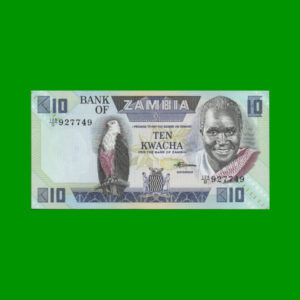 BILLETE DE
  ZAMBIA 10,00 KWACHA, PICK 26, ESTADO SIN CIRCULAR.-