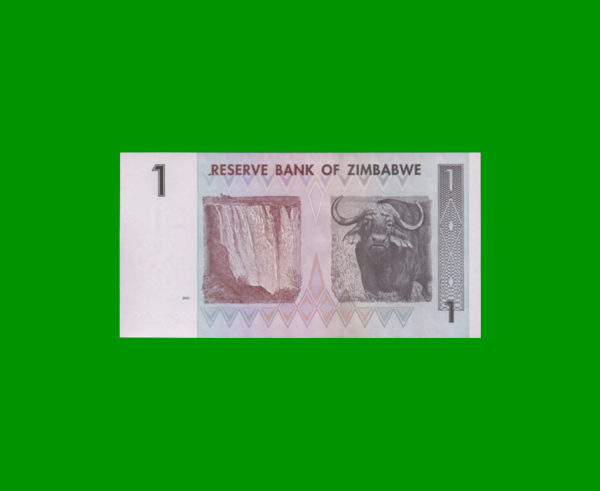 BILLETE DE
  ZIMBABWE 1,00 DOLAR, PICK 65, ESTADO SIN CIRCULAR.- - Imagen 2