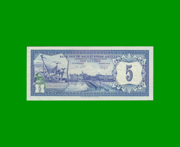 BILLETE DE
  ANTILLAS HOLANDESAS 5,00 GULDEN, PICK 15, ESTADO SIN CIRCULAR.- - Imagen 2