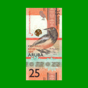 BILLETE DE
  ARUBA 25,00 FLORINES, PICK NEW, ESTADO SIN CIRCULAR.-
