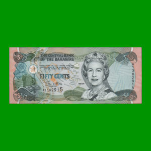 BILLETE DE
  BAHAMAS 1/2 CTVOS DOLAR, PICK 68, ESTADO SIN CIRCULAR.-