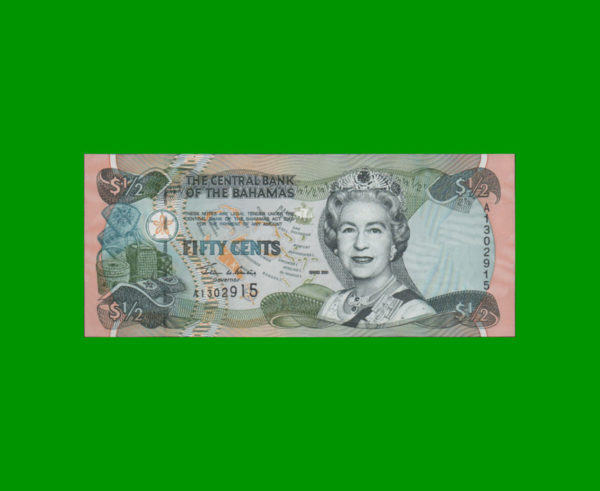 BILLETE DE
  BAHAMAS 1/2 CTVOS DOLAR, PICK 68, ESTADO SIN CIRCULAR.-