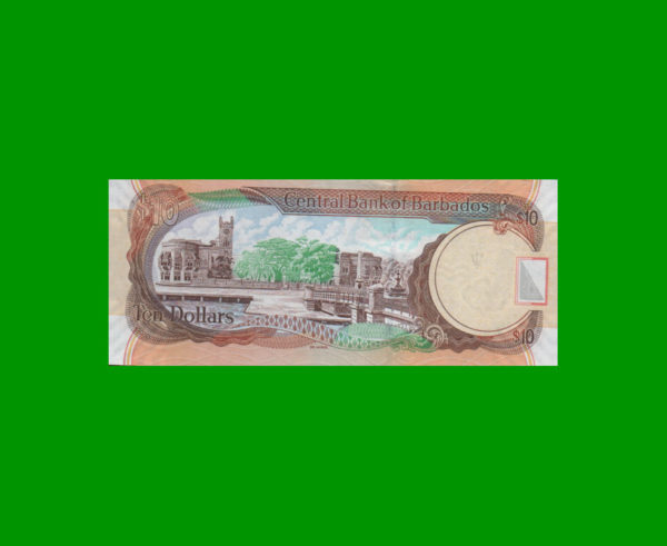 BILLETE DE
  BARBADOS 10 DOLARES, PICK 68, ESTADO SIN CIRCULAR.- - Imagen 2