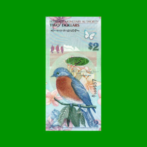 BILLETE DE  BERMUDAS 2,00 DOLARES, PICK 57, ESTADO SIN CIRCULAR.-