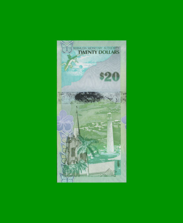 BILLETE DE
  BERMUDAS 20 DOLARES, PICK 60, ESTADO SIN CIRCULAR.- - Imagen 2