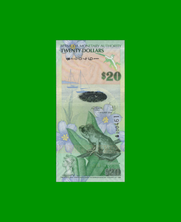 BILLETE DE
  BERMUDAS 20 DOLARES, PICK 60, ESTADO SIN CIRCULAR.-