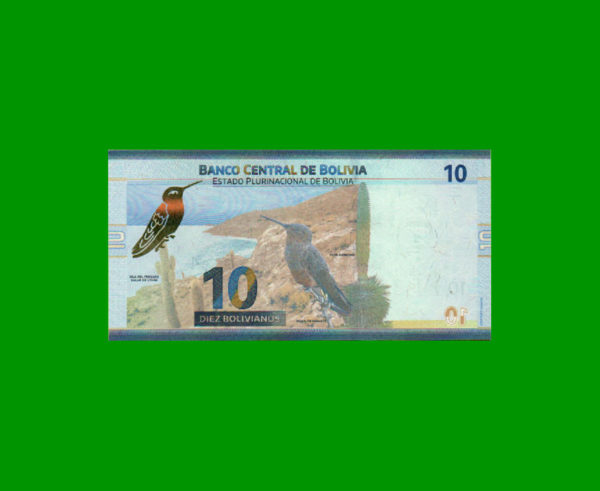 BILLETE DE  BOLIVIA 10,00 BOLIVANOS, PICK NEW, ESTADO SIN CIRCULAR.- - Imagen 2