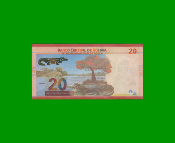BILLETE DE
  BOLIVIA 20,00 BOLIVANOS, PICK NEW, ESTADO SIN CIRCULAR.- - Imagen 2