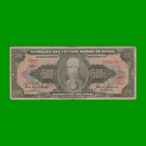 BILLETE DE
  BRASIL 500,00 CRUZEIROS, PICK 164d, ESTADO BUENO.-