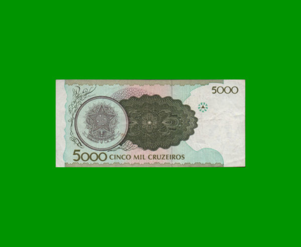BILLETE DE
  BRASIL 5.000,00 CRUZEIROS, PICK 227, ESTADO MUY BUENO.- - Imagen 2