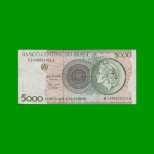 BILLETE DE
  BRASIL 5.000,00 CRUZEIROS, PICK 227, ESTADO MUY BUENO.-
