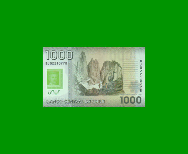 BILLETE DE
  CHILE 1.000,00 PESOS POLYMERO, PICK NEW, ESTADO SIN CIRCULAR.- - Imagen 2