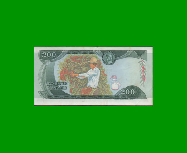 BILLETE DE  COLOMBIA 200,00 PESOS, PICK 417b, ESTADO EXCELENTE+.- - Imagen 2