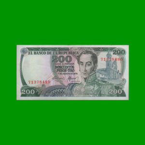 BILLETE DE  COLOMBIA 200,00 PESOS, PICK 417b, ESTADO EXCELENTE+.-