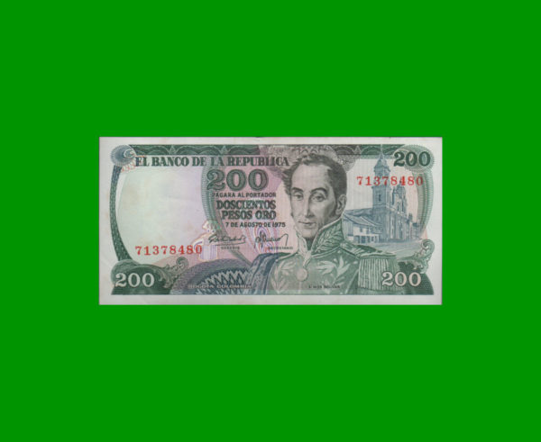 BILLETE DE  COLOMBIA 200,00 PESOS, PICK 417b, ESTADO EXCELENTE+.-